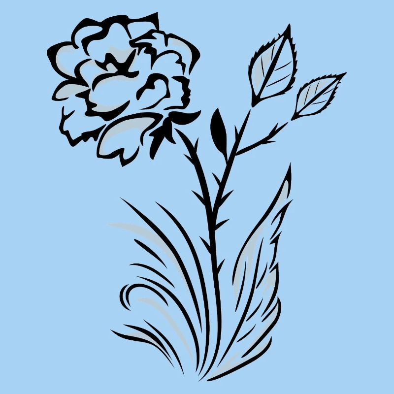 Stylized outlined rose
