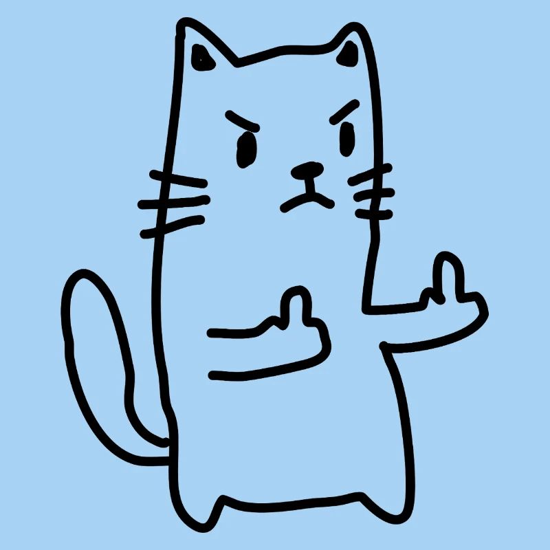 Katze Mittelfinger
