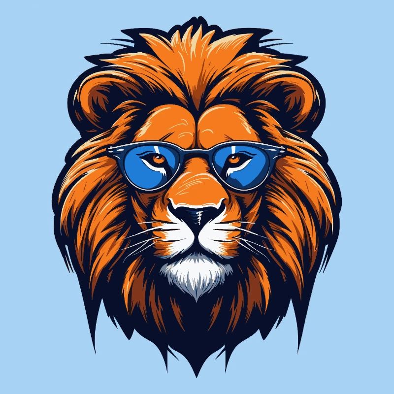Löwe mit blauer Brille - Pop Art