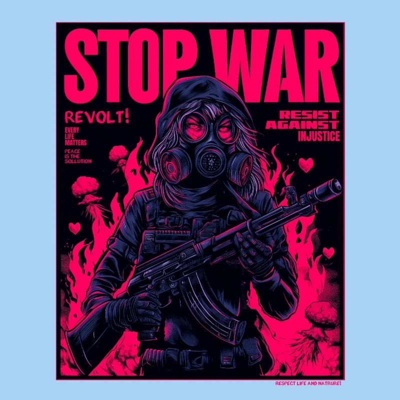 Neon Stop-War Protest