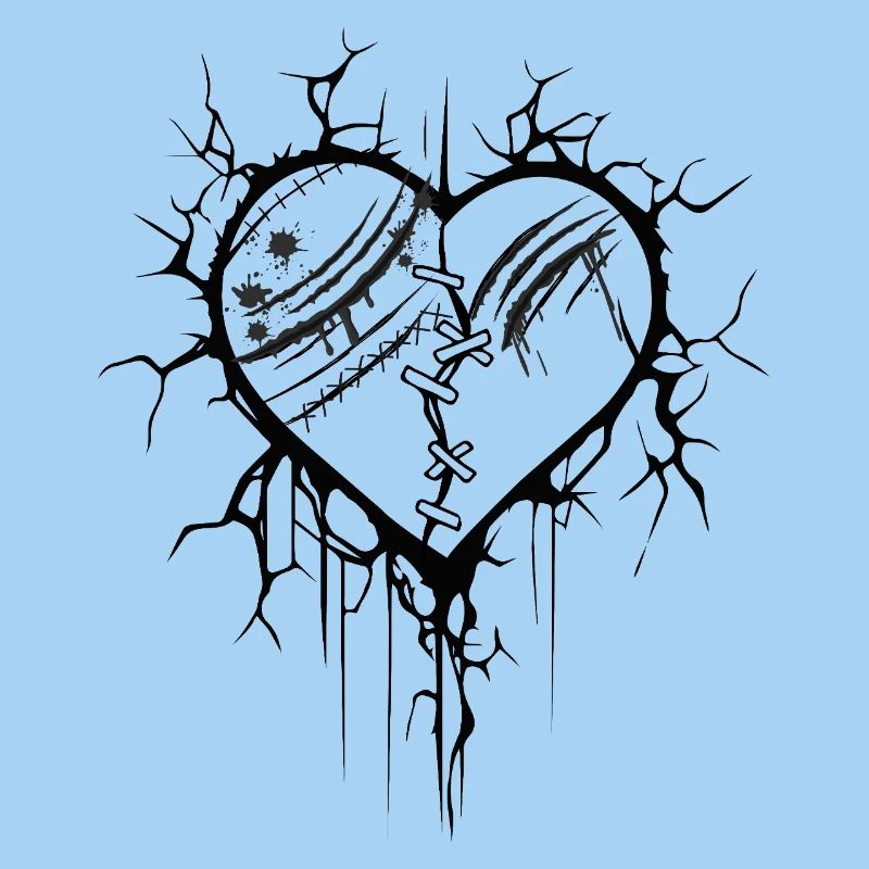 Tatouage graphique cœur explosif