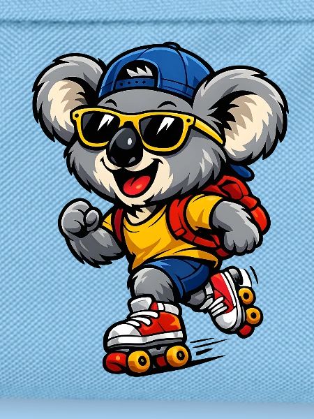 Koala mit Rollschuhen – Süßes Freizeitmotiv
