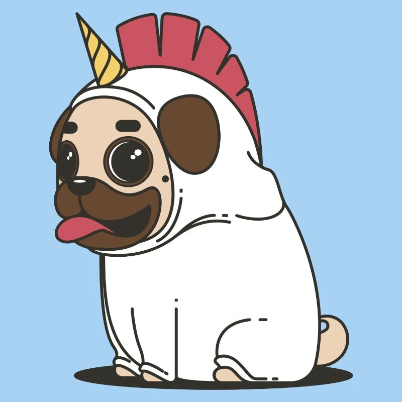 Knuffiger Einhorn Mops