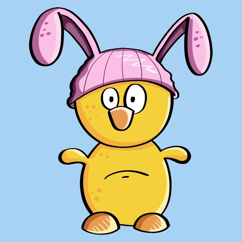 Little chick with Easter bunny hat - Easter