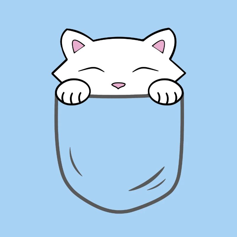Chat mignon assis dans une poche