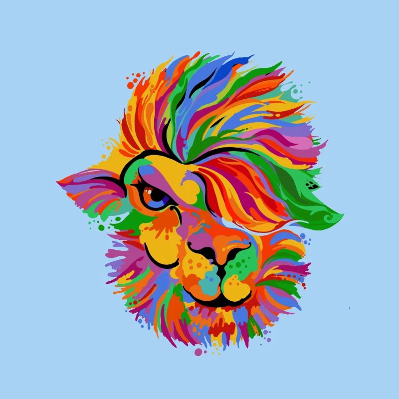 Löwenfarbenes Regenbogengesicht