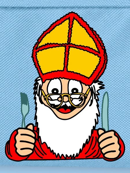 Sinterklaas mit Messer und Gabel