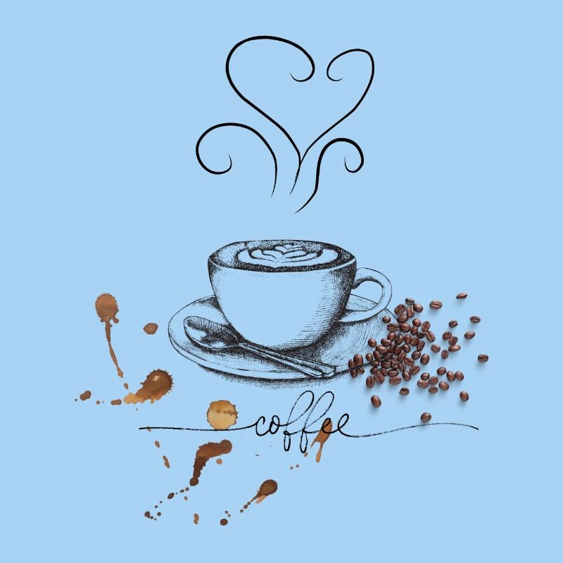 Kaffeetasse und Bohnen Design