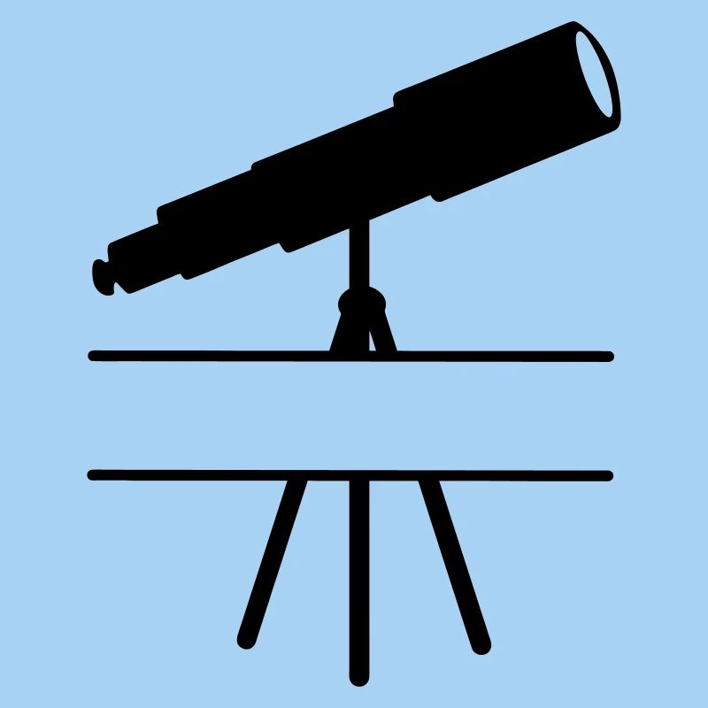 Teleskop-Schattenbild mit Leerzeichen oder Balken