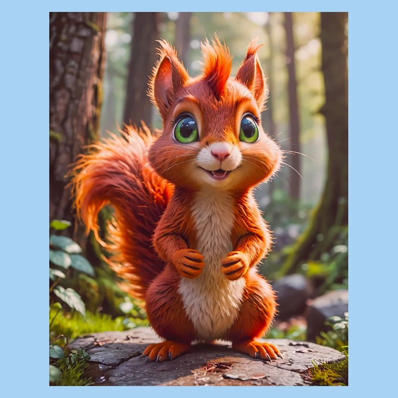 super cute animals in a forest – red squirrel