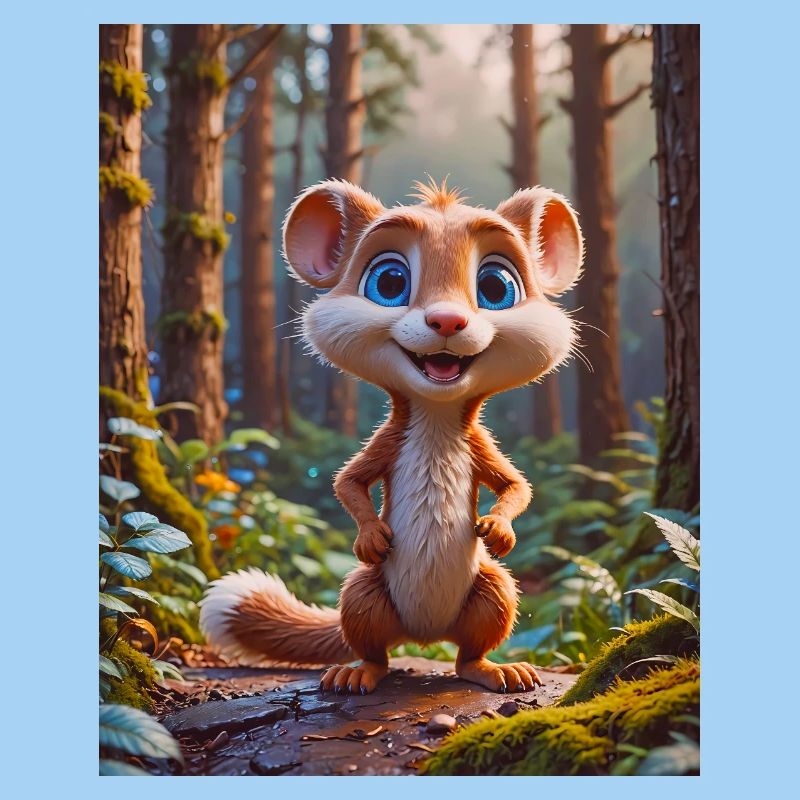 super cute animals in a forest – weasel