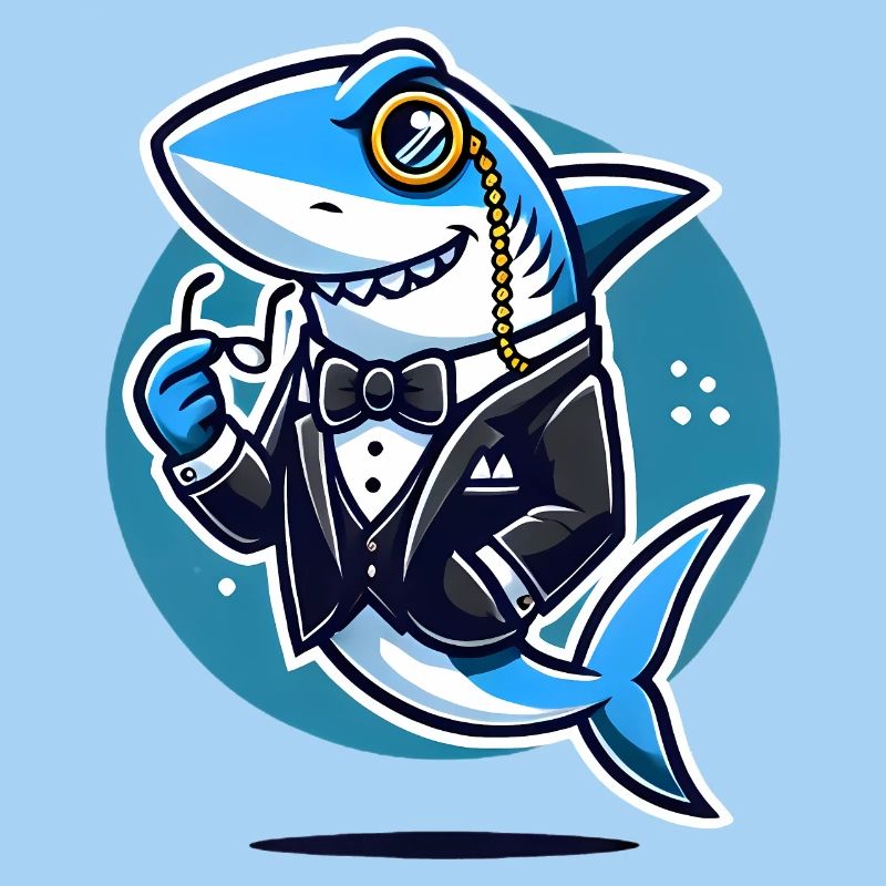 Classy Shark in Tuxedo Vector Design
