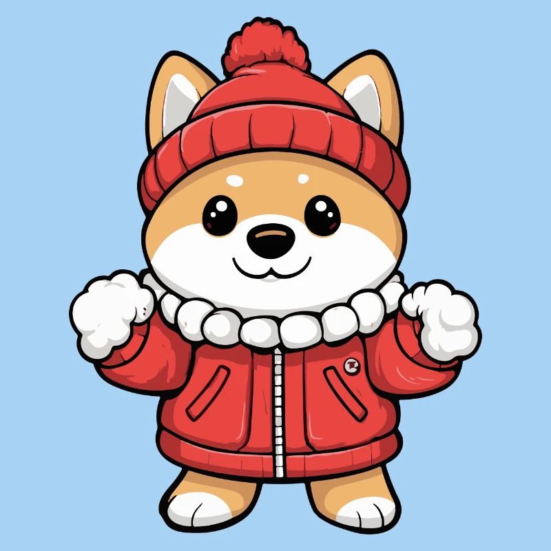Dessin animé de chien Samoyède