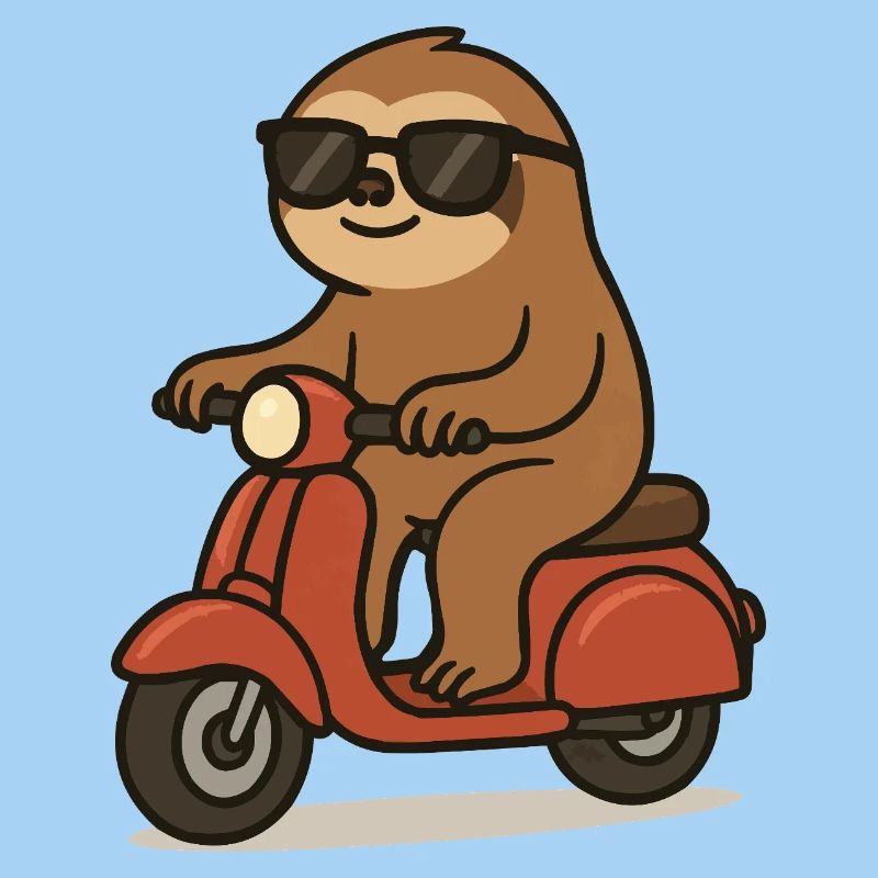 Sloth Comic Moped