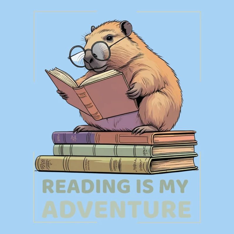 Capybara while reading -Reading adventure