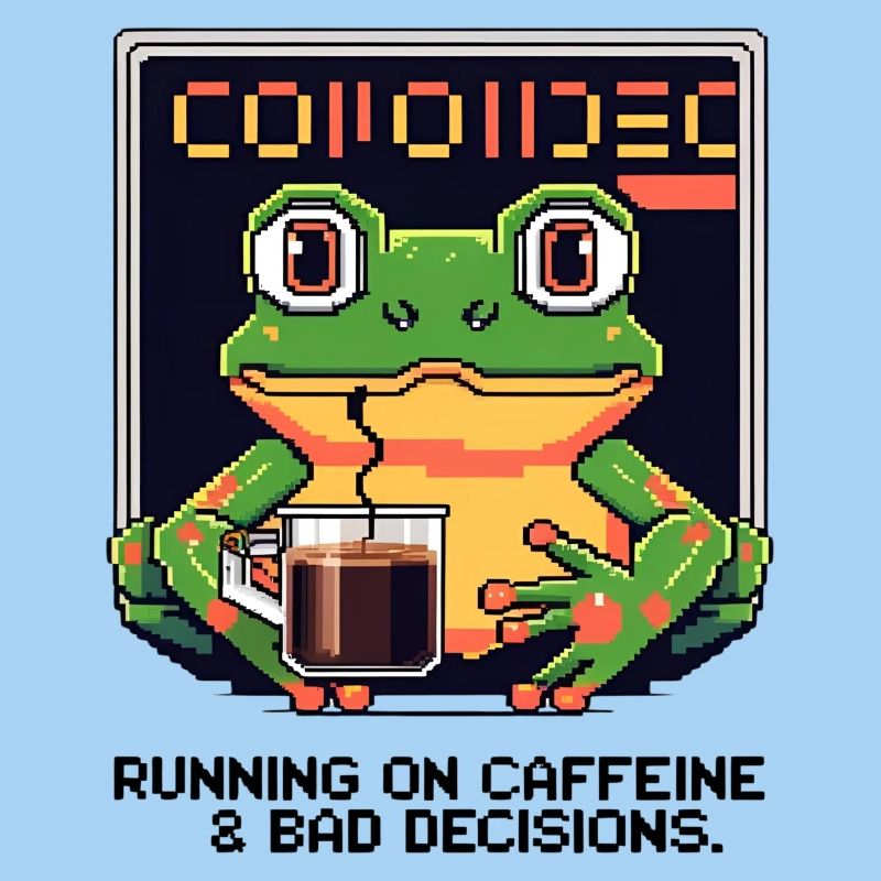 Pixel Frog – Caféine et mauvaises décisions
