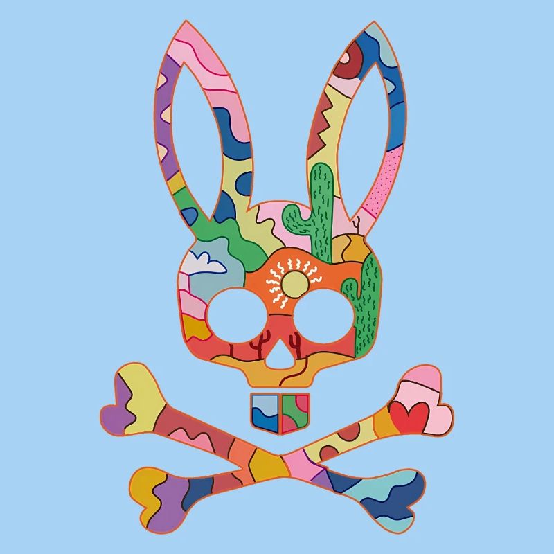 Rainbow Skull Bunny Patch