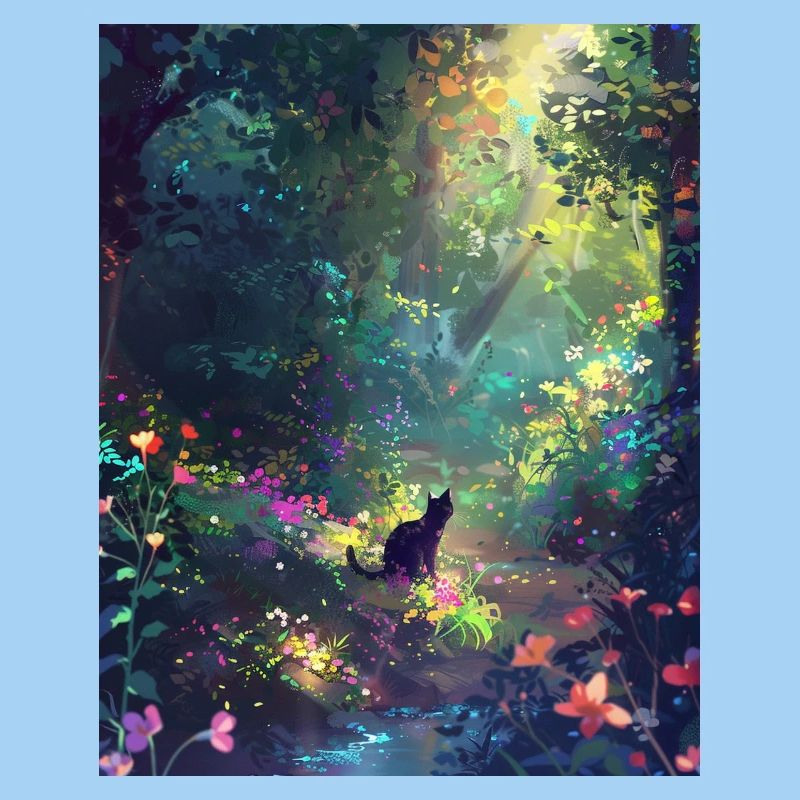 Sunlit Forest Cat