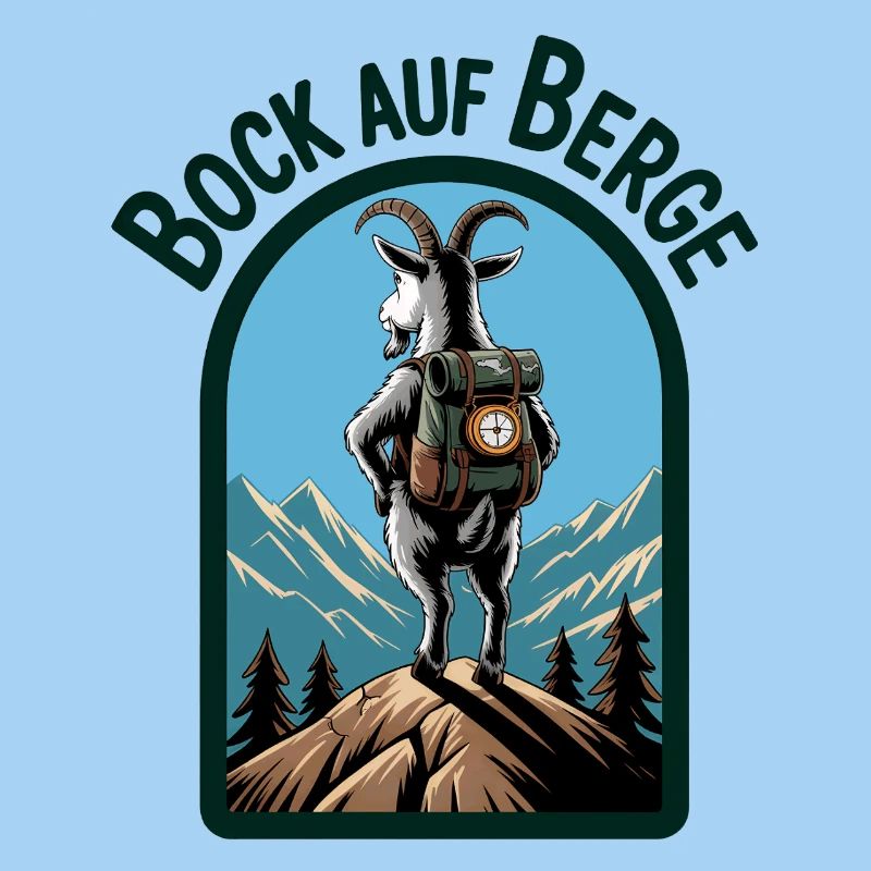 Mountain goat with backpack