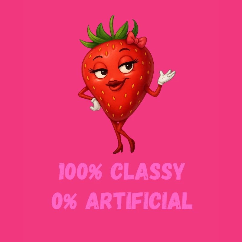 fraise diva élégant fruit dessin animé
