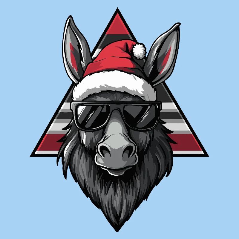 Esel Santa mit Sonnenbrille