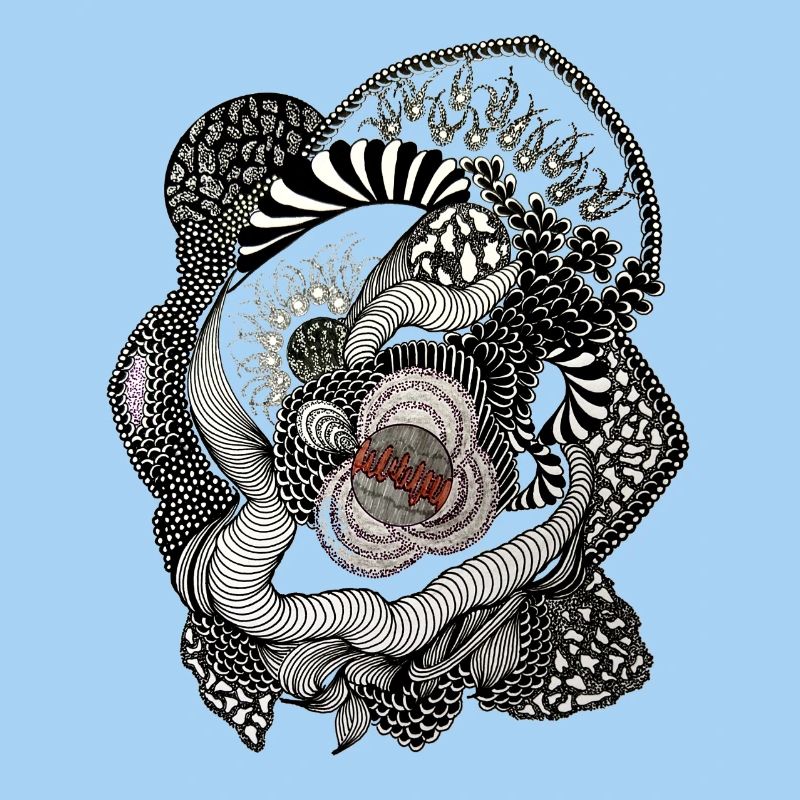Spirale de Fleurs Noires Blanches