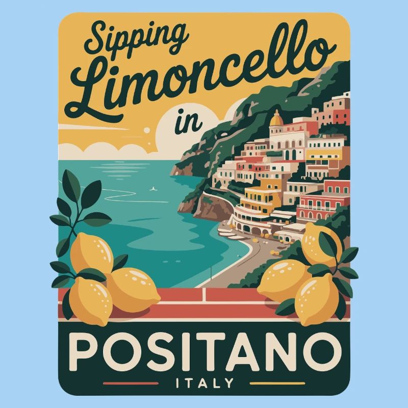Affiche rétro de Positano Limoncello