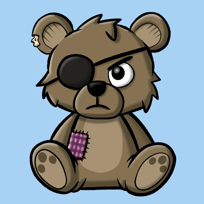 Teddybär mit Augenklappe