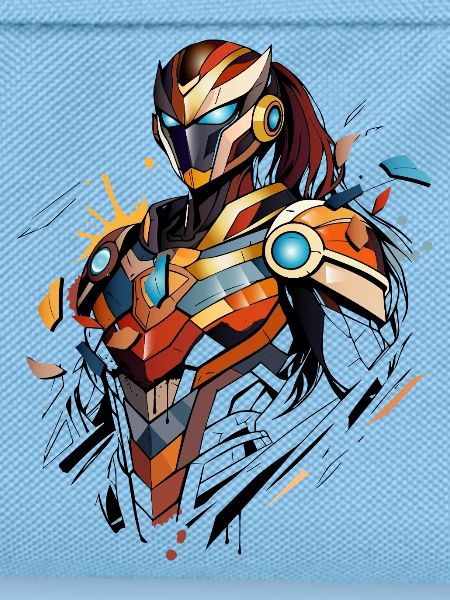 Futuristische Sci-Fi Heldin im Comic-Stil