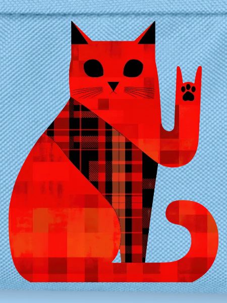 Rote Katze Karo Muster Modern