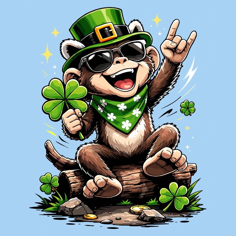 Cadeau drôle de trèfle de Monkey St. Patty