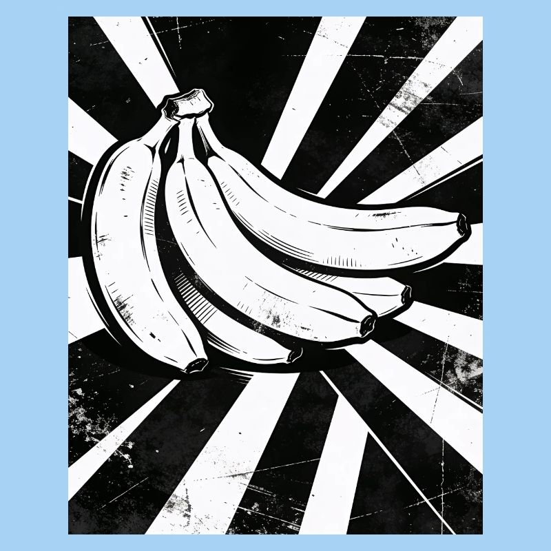 Collage de bananes noires et blanches