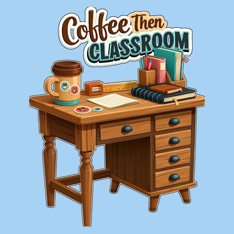 Café puis bureau de professeur en classe