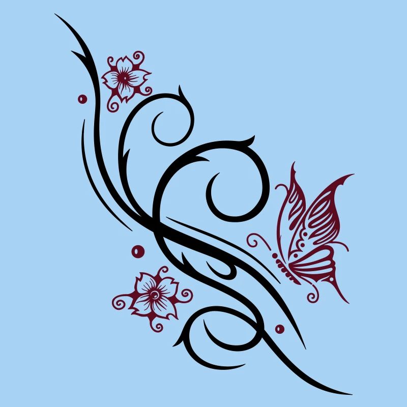 Cherry blossoms with butterfly