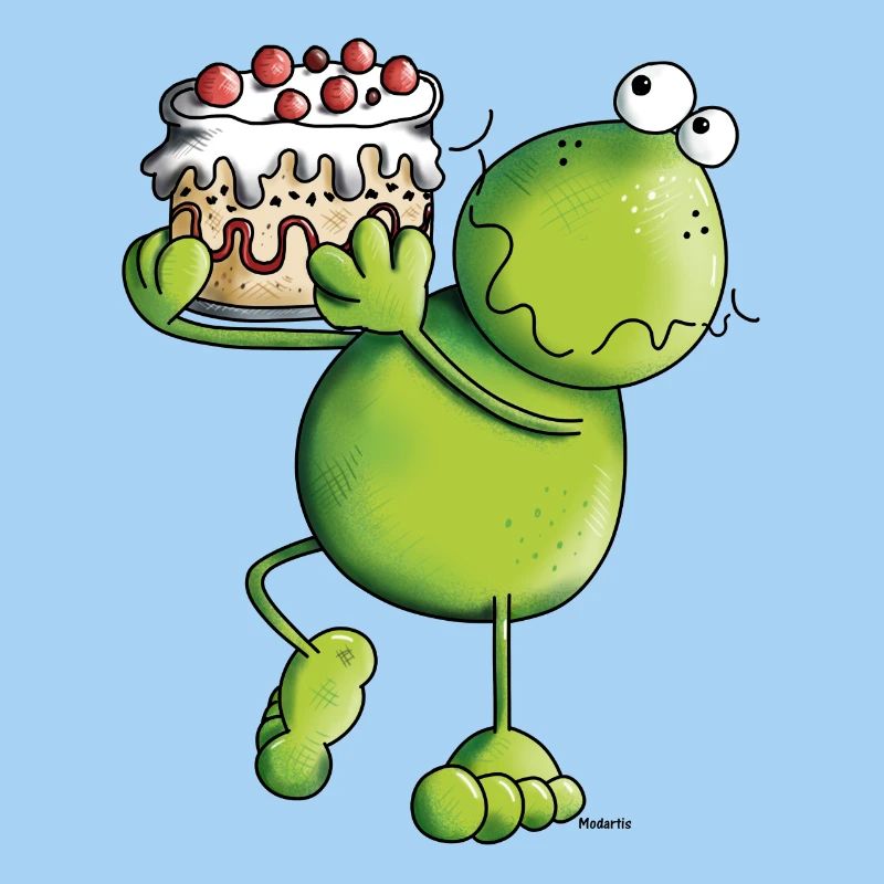 Frosch mit Kuchen