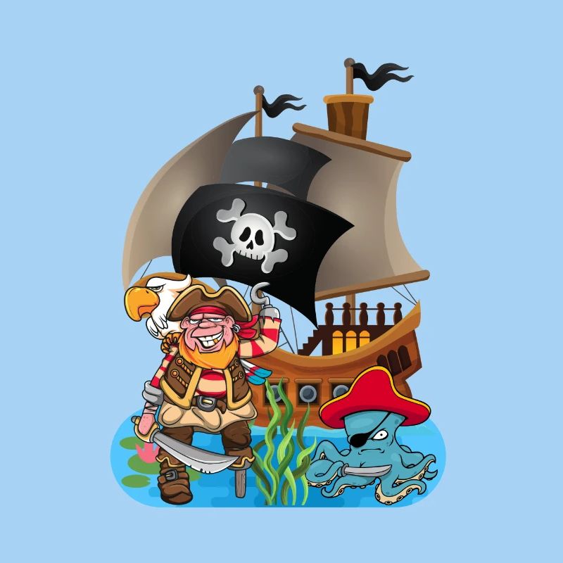 Pirate with octopus as pirate costume