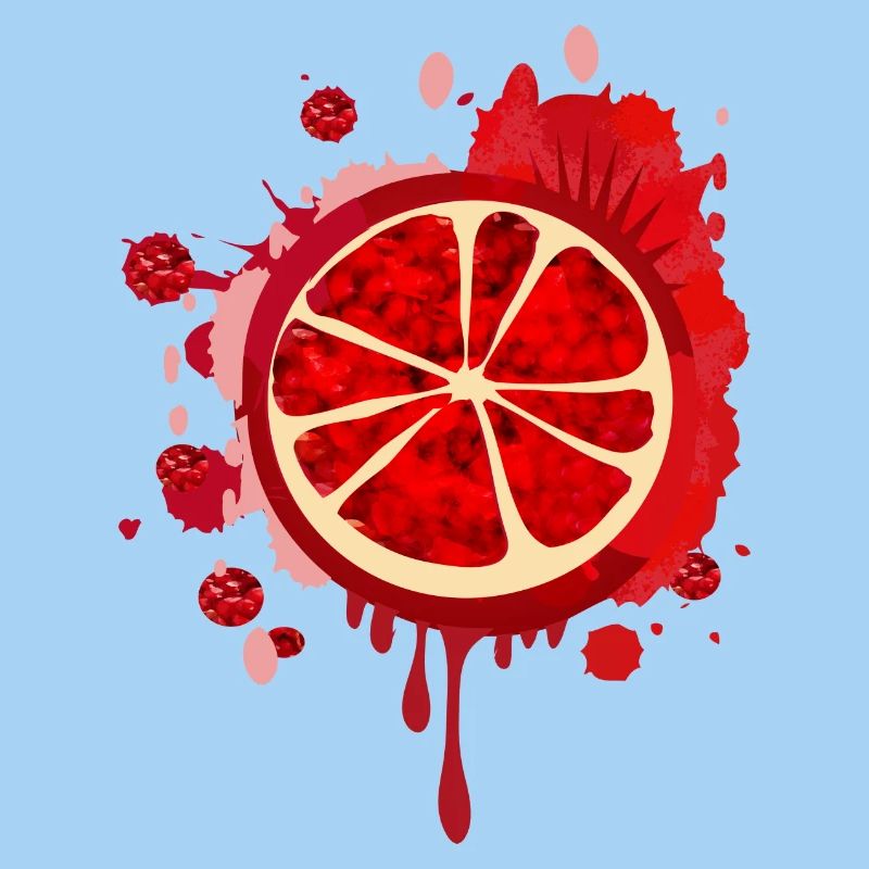 blutrotes Granatapfel Graffiti mit Kerne