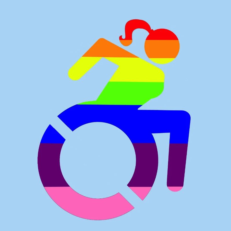 Rollstuhlmädchen LGBTQ-Symbol #