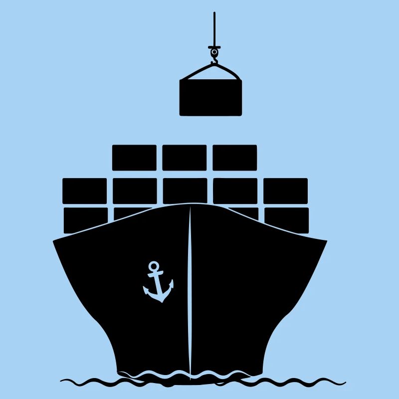 Seecontainerboot mit Kranbeladung