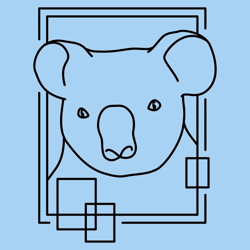 Koala en forme géométrique - Conception d’art au trait