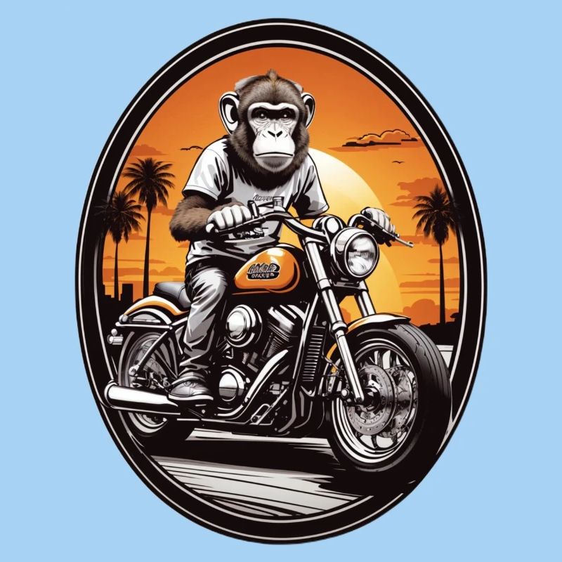 Monkey on motorcycle