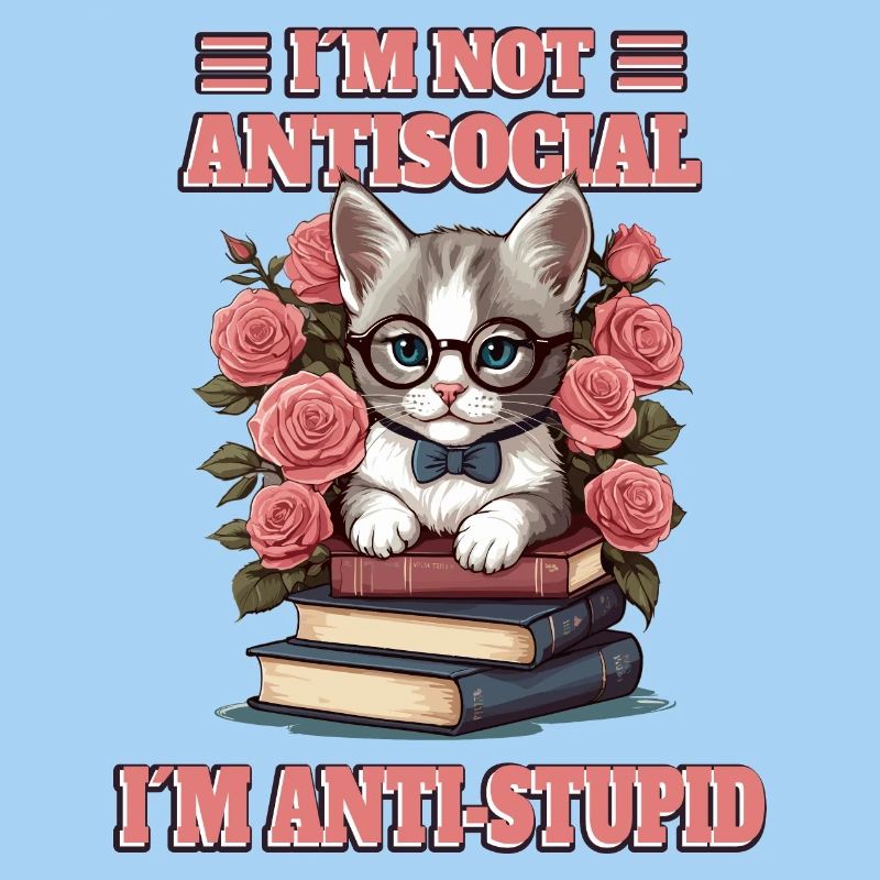 Schlaue Katze mit Lesebrille