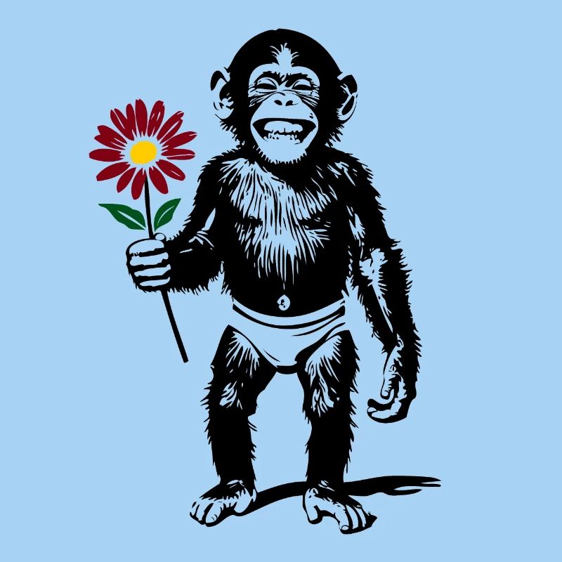 Affe mit Blume Valentinsgeschenk
