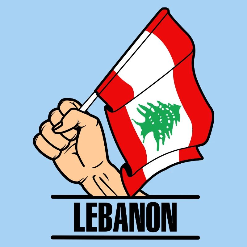 Flagge Libanon faust text LIBANON