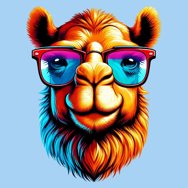 Camel avec lunettes de soleil