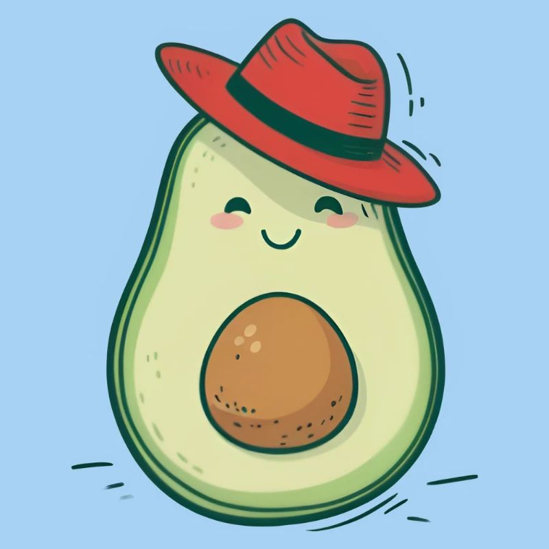 Glückliche Avocado mit Hut