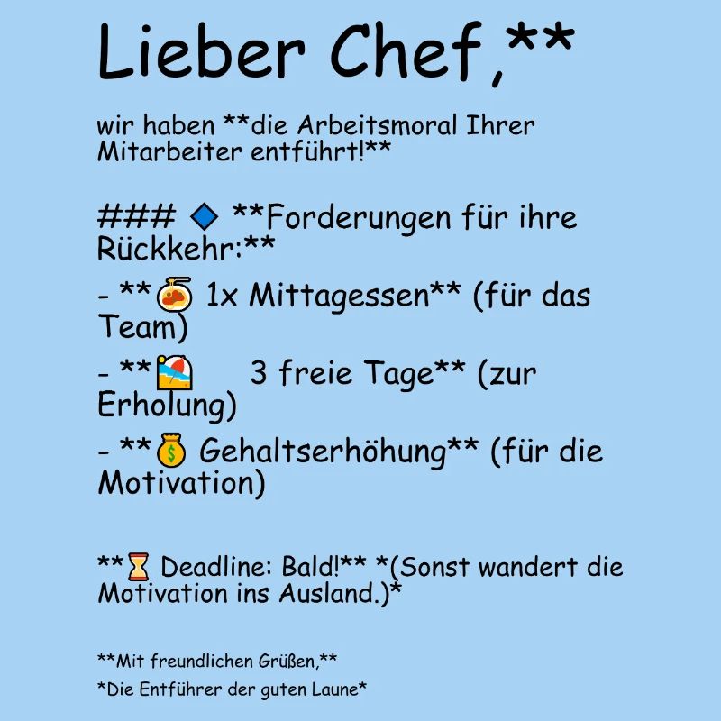Die Arbeitsmoral