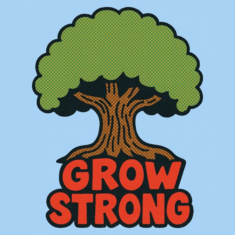 Grow Strong Tree Retro