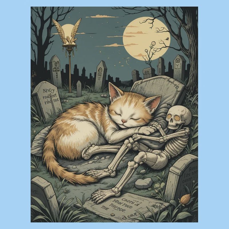 Moonlit Graveyard Kitten