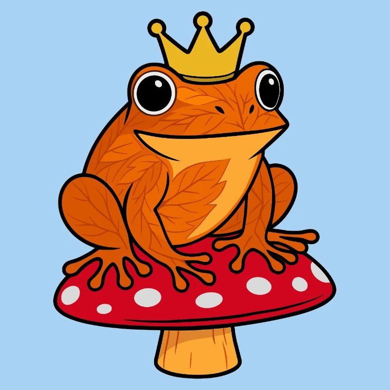 King Tree Frog Frog Mushroom Crown Toad Autumn